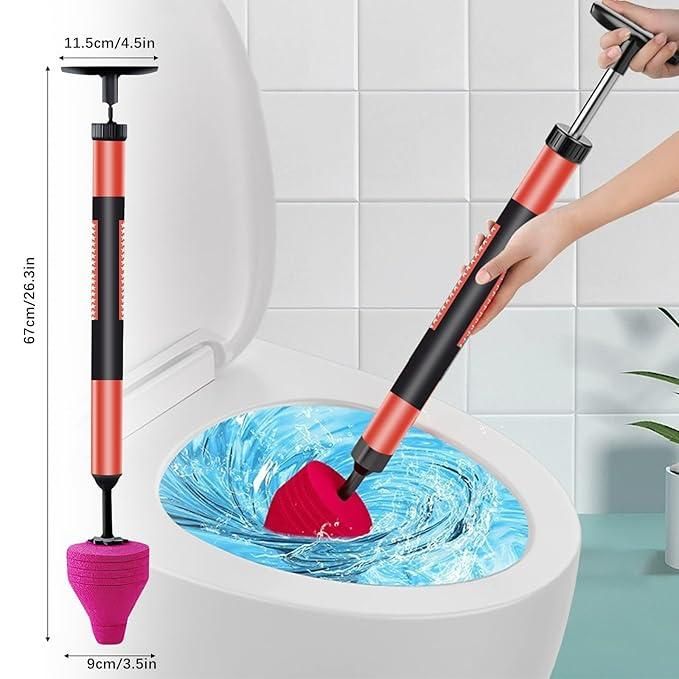 High Pressure Toilet Unblock — One-Shot Heavy-Duty Plunger & Air Drain Clog Remover