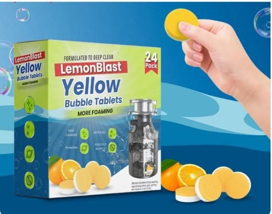 LemonBlast Yellow Bubble Tablets – Odor Eliminator + Blockage Remover